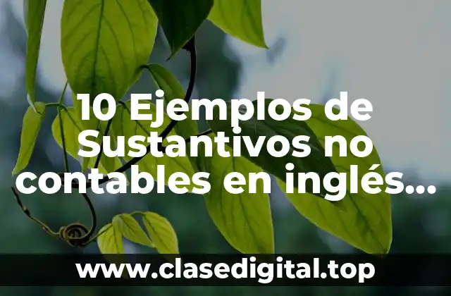 10 Ejemplos de Sustantivos no contables en inglés y español