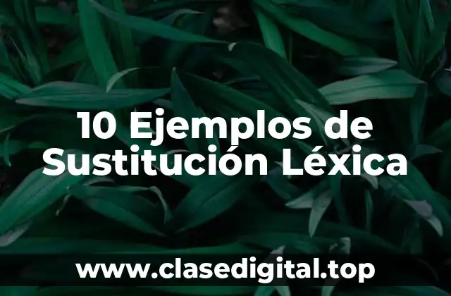 10 Ejemplos de Sustitución Léxica