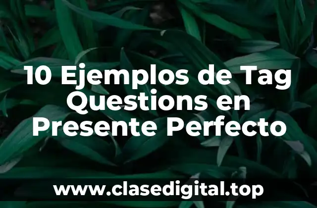 10 Ejemplos de Tag Questions en Presente Perfecto