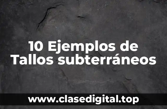 10 Ejemplos de Tallos subterráneos