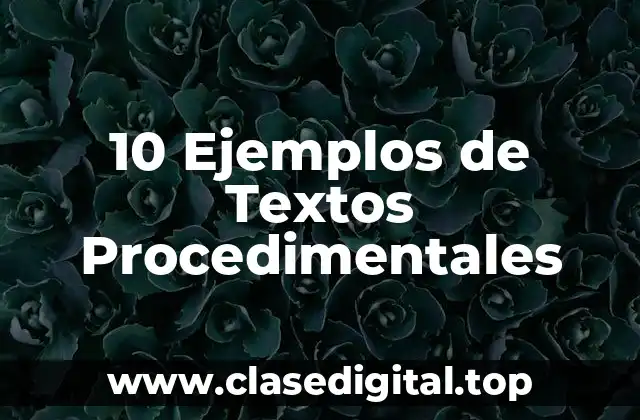 10 Ejemplos de Textos Procedimentales