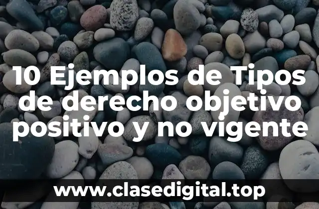 10 Ejemplos de Tipos de derecho objetivo positivo y no vigente