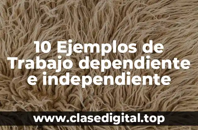 10 Ejemplos de Trabajo dependiente e independiente