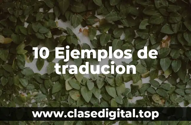 10 Ejemplos de traducion