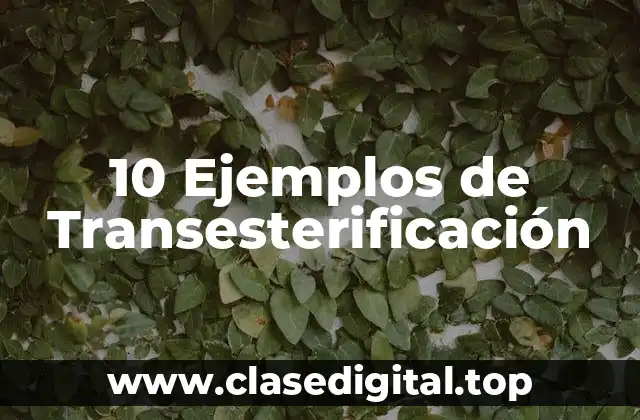10 Ejemplos de Transesterificación