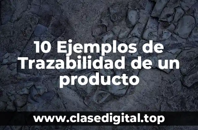 10 Ejemplos de Trazabilidad de un producto