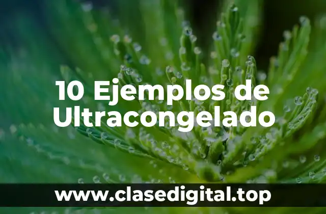 10 Ejemplos de Ultracongelado