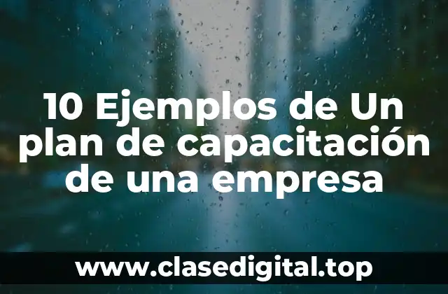 10 Ejemplos de Un plan de capacitación de una empresa