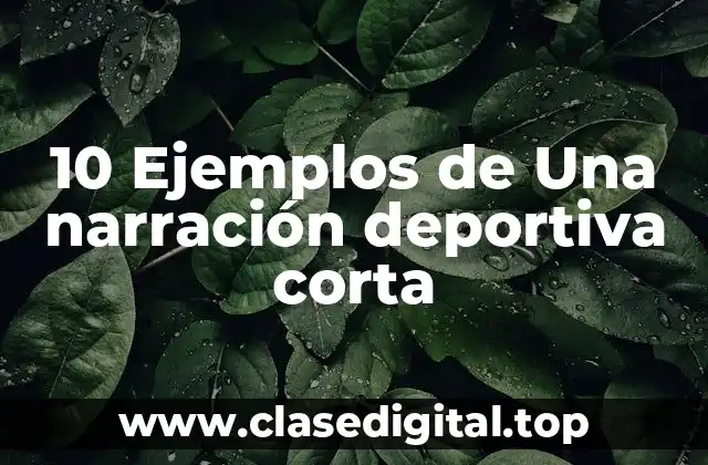 10 Ejemplos de Una narración deportiva corta