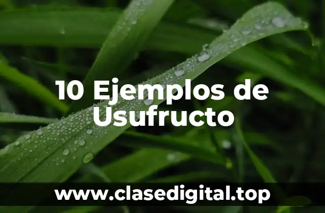 10 Ejemplos de Usufructo