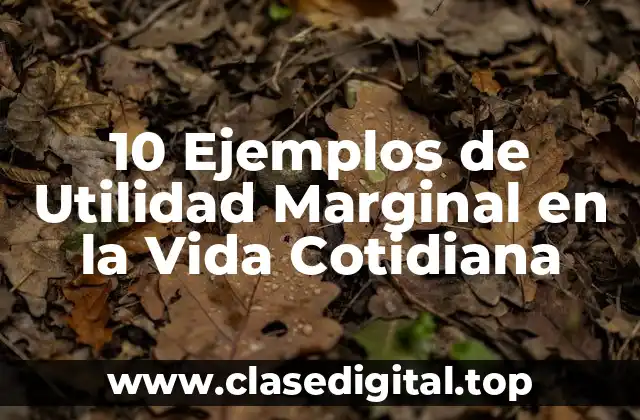 Ejemplos de Utilidad Marginal