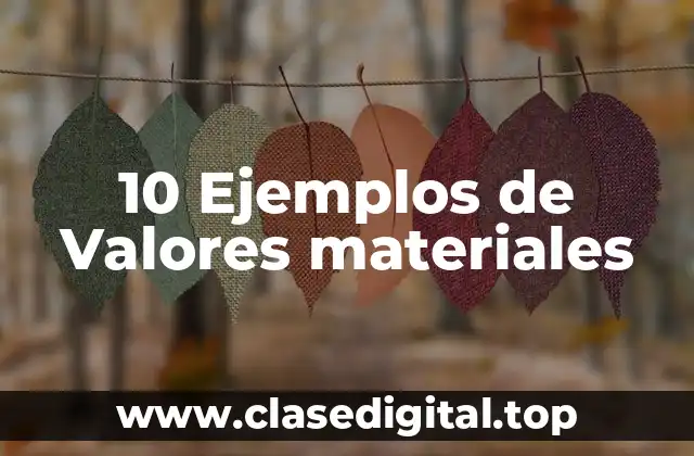 10 Ejemplos de Valores materiales