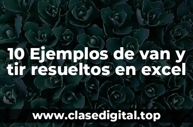 10 Ejemplos de van y tir resueltos en excel