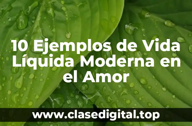10 Ejemplos de Vida Líquida Moderna en el Amor