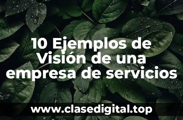 10 Ejemplos de Visión de una empresa de servicios