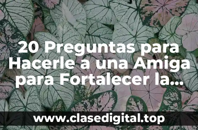 20 Preguntas para Hacerle a una Amiga para Fortalecer la Amistad