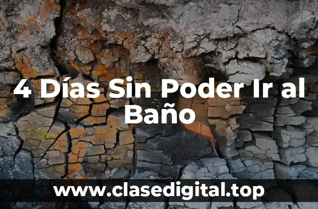 4 Días Sin Poder Ir al Baño