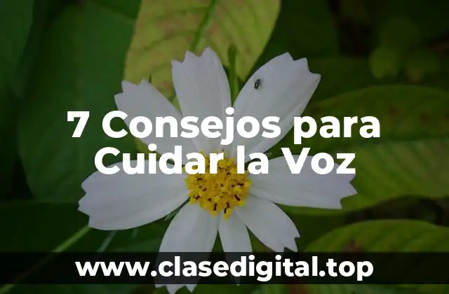 7 Consejos para Cuidar la Voz