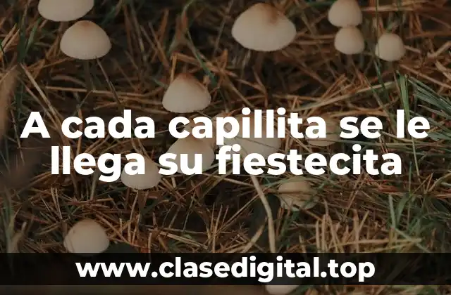 Ejemplos de a cada capillita se le llega su fiestecita