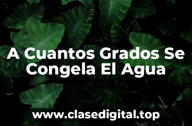 A Cuantos Grados Se Congela El Agua