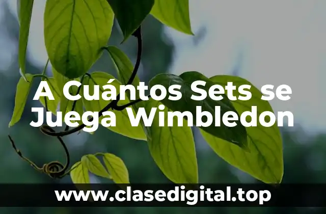 A Cuántos Sets se Juega Wimbledon