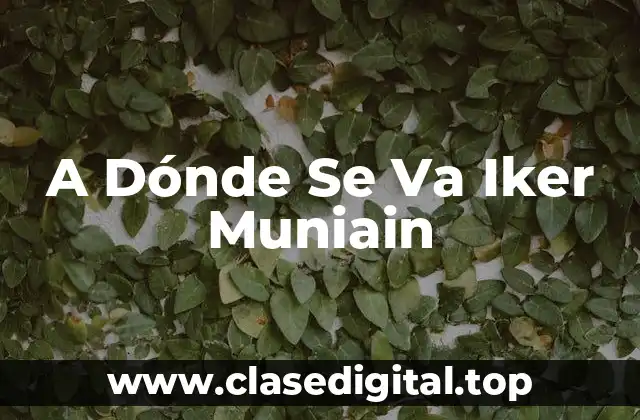 A Dónde Se Va Iker Muniain