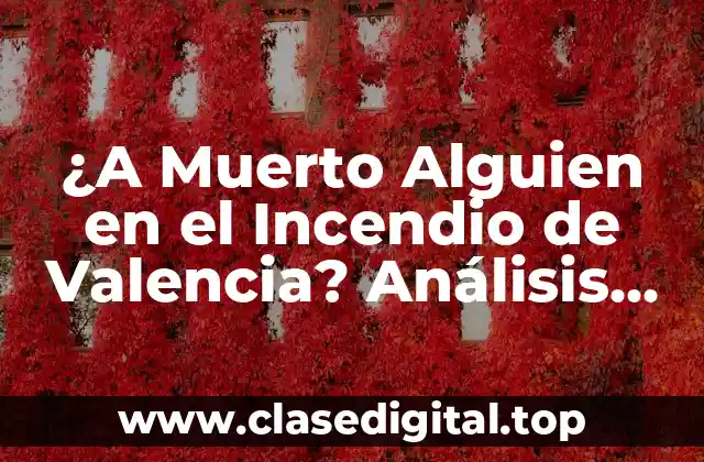El Incendio de Valencia: Cómo Sucedió y Cuáles Fueron las Causas