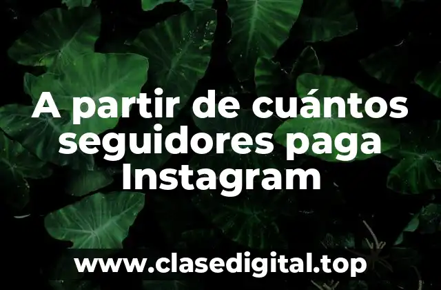 A partir de cuántos seguidores paga Instagram