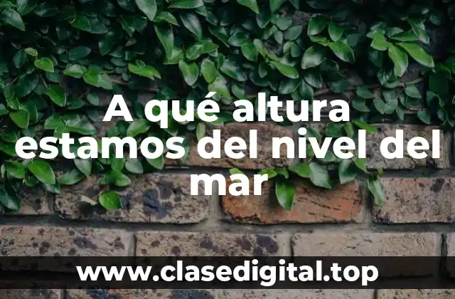 A qué altura estamos del nivel del mar