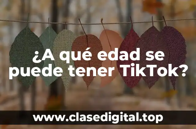 ¿A qué edad se puede tener TikTok?