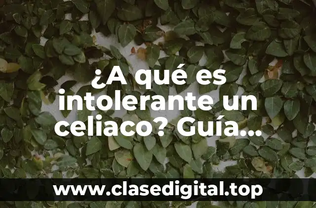 ¿A qué es intolerante un celiaco? Guía completa sobre la enfermedad celíaca