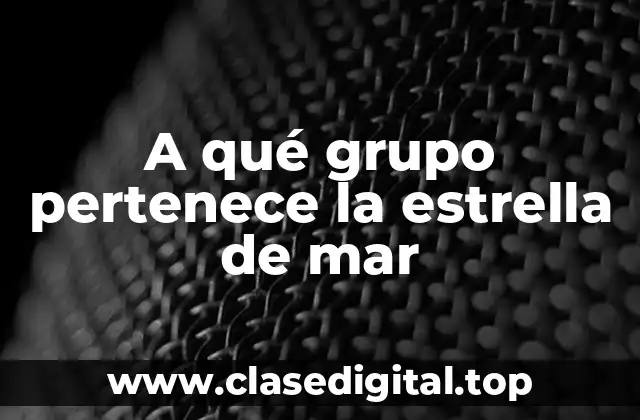 A qué grupo pertenece la estrella de mar