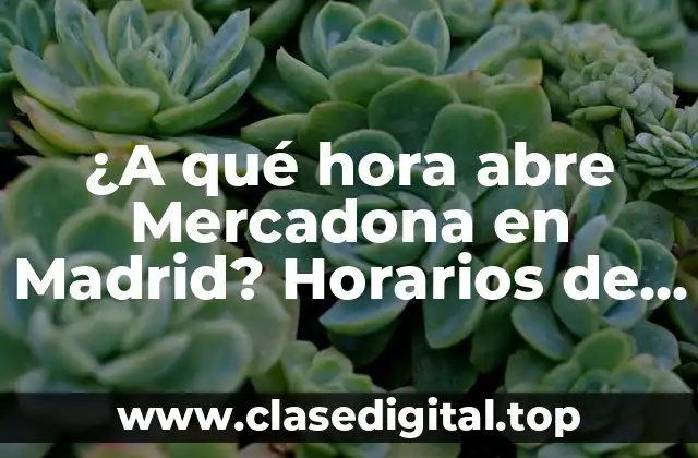 ¿A qué hora abre Mercadona en Madrid? Horarios de apertura y cierre