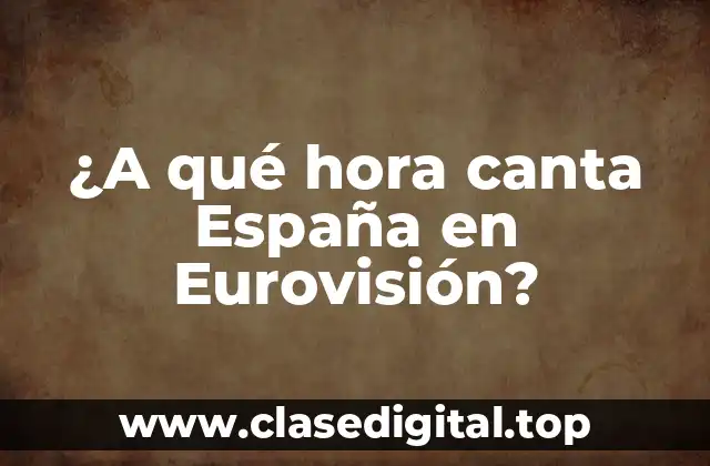 ¿A qué hora canta España en Eurovisión?