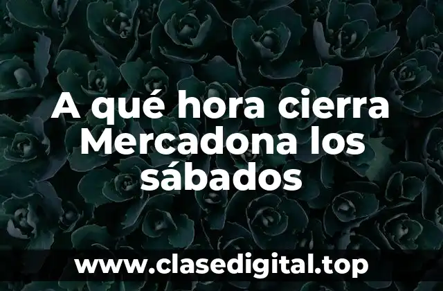 A qué hora cierra Mercadona los sábados