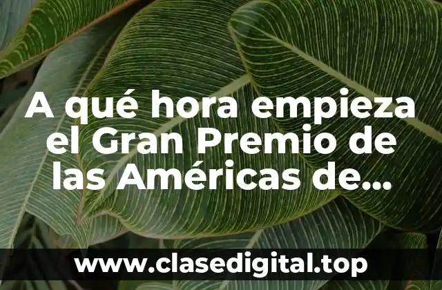 A qué hora empieza el Gran Premio de las Américas de Fórmula 1