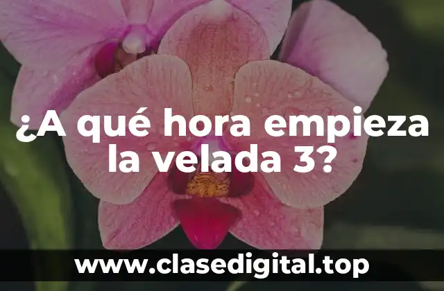 ¿A qué hora empieza la velada 3?