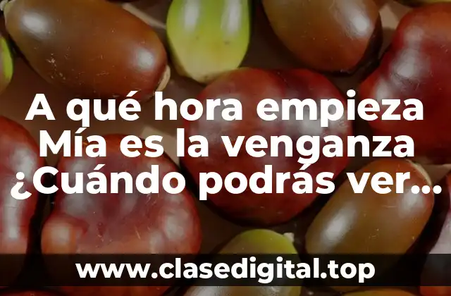 La trama de Mía es la venganza - Una historia de amor, traición y venganza