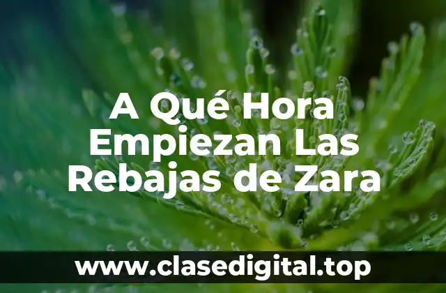 A Qué Hora Empiezan Las Rebajas de Zara