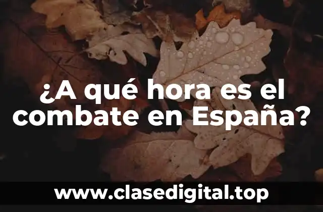 ¿A qué hora es el combate en España?