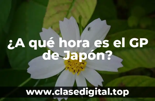 ¿A qué hora es el GP de Japón?