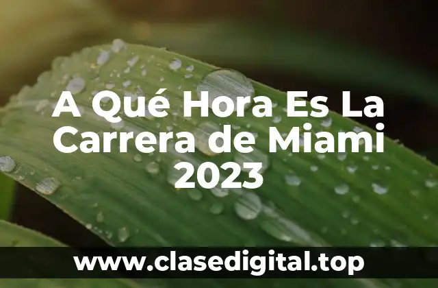 A Qué Hora Es La Carrera de Miami 2023