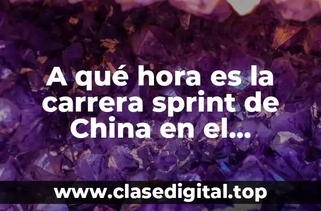 A qué hora es la carrera sprint de China en el calendario de Fórmula 1