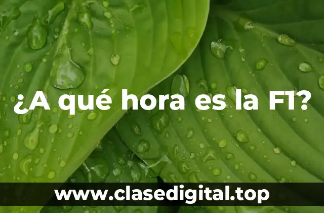 ¿A qué hora es la F1?