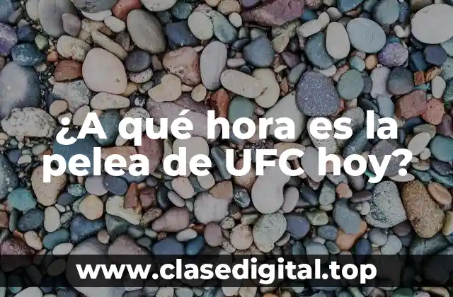 ¿A qué hora es la pelea de UFC hoy?