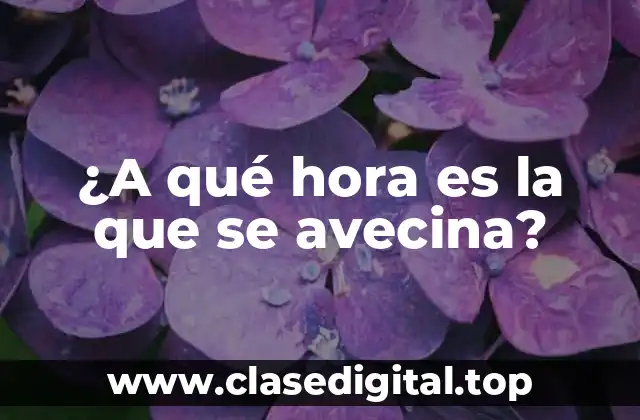 ¿A qué hora es la que se avecina?