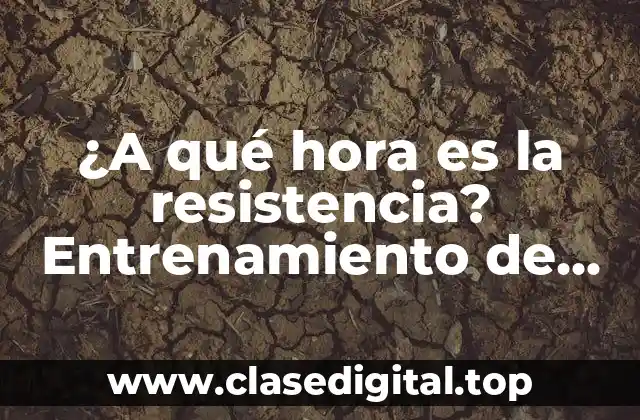 ¿A qué hora es la resistencia? Entrenamiento de fuerza y condición física