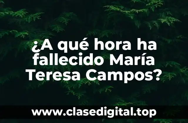 ¿A qué hora ha fallecido María Teresa Campos?