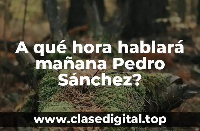 A qué hora hablará mañana Pedro Sánchez?