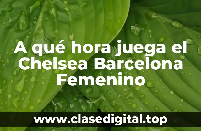 A qué hora juega el Chelsea Barcelona Femenino